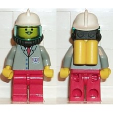 res007 Coast Guard 2 - Red Legs, Airtanks, White Fire Helmet 